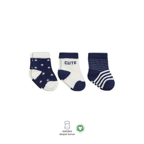 Bistyle Bistyle 3'Lü Penye Cute Stars Soket Çorap BS10115 Lacivert