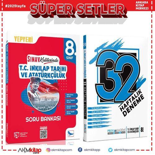 Sınav Yayınları 8. Sınıf T.C. İnkılap Tarihi ve Atatürkçülük Sınav Kalitesinde Soru Bankası ve Pruva Haftalık Deneme Seti 2 Kitap