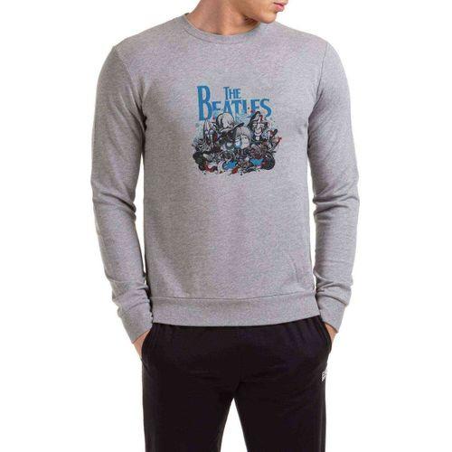 The Beatles Baskılı Gri Erkek Sweatshirt