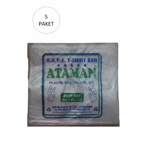 Kalın Şeffaf Atlet Poşet Orta Boy 27x47 Cm 1 Kg (5 Paket-Takriben 725 Adet)