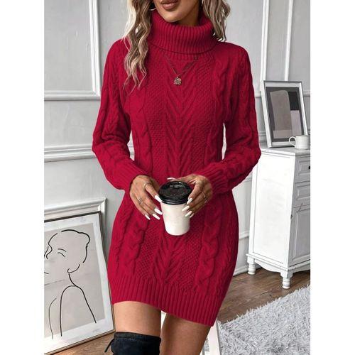 Kadın Balıkçı Yaka Mini Triko Elbise