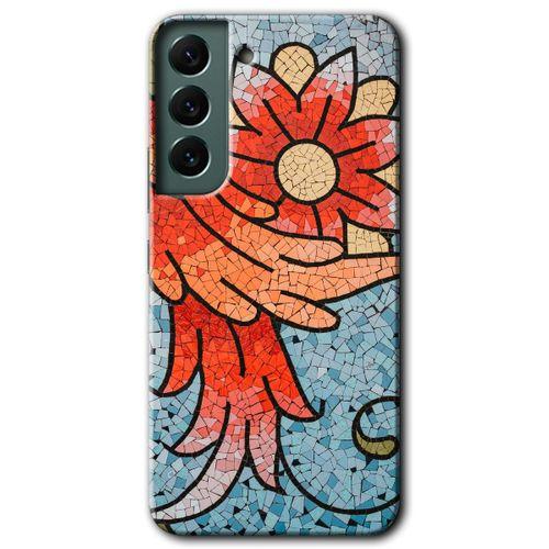 Samsung Galaxy S22 Plus Kılıf HD Desen Baskılı Arka Kapak - Mozaik Çiçek