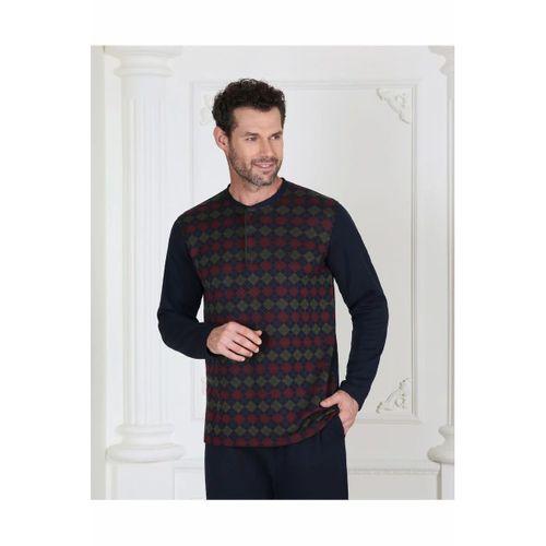 Jakarlı Erkek Kışlık Uzun Kollu Pijama Takımı