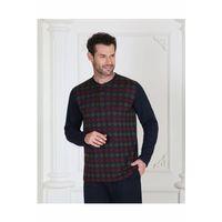 Jakarlı Erkek Kışlık Uzun Kollu Pijama Takımı