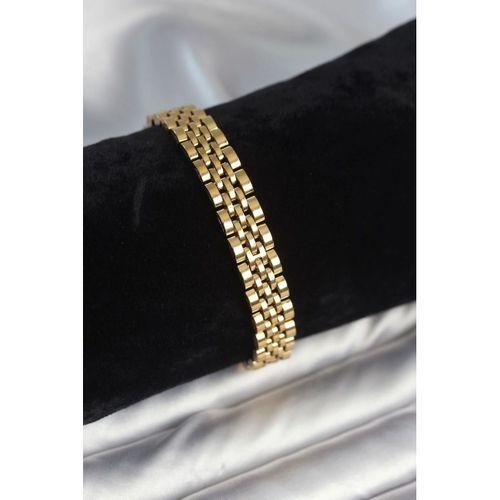 316L Çelik 9 mm Kalınlıkta Gold Renkli Erkek Bileklik