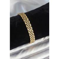 316L Çelik 9 mm Kalınlıkta Gold Renkli Erkek Bileklik