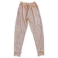Parlak Kadife Cepli Pantolon Eşofman Pijama Altı Unisex Lastikli Paça Bej