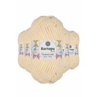 5 Adet Yumurcak Kadife El Örgü İpi Koyu Krem K349