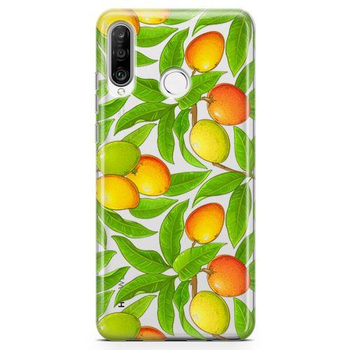 Huawei P30 Lite 2020 Kılıf Mango Çiçekleri Arka Kapak Koruma Desenli Full Koruyucu