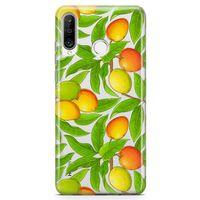 Huawei P30 Lite 2020 Kılıf Mango Çiçekleri Arka Kapak Koruma Desenli Full Koruyucu