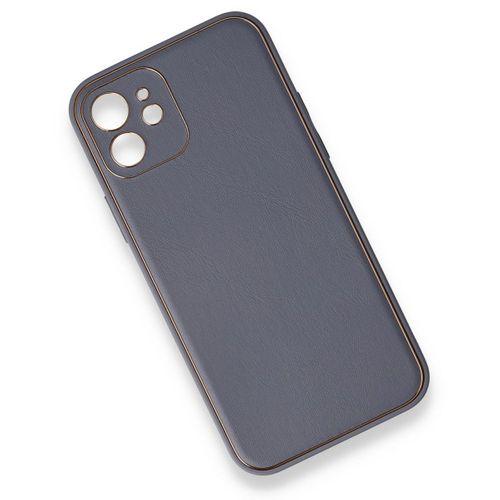 iPhone 12 Mini Kılıf Coco Deri Silikon Kapak - Gri