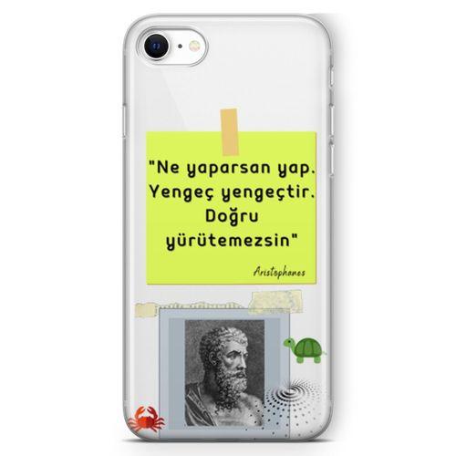 Apple iPhone SE 2020 Kılıf Caps Aristophanes Arka Kapak Koruma Desenli Full Koruyucu