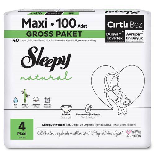 Sleepy Sleepy Natural Bebek Bezi Gross Paket 4 Beden 7-14 Kg 100 Adet