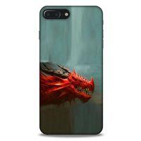 Apple Iphone 7 Plus Kılıf Dragons (17) Tasarım Kılıf Siyah Boynuzlu Ejderha