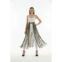Haki Etek Uzun Püsküllü Yüksek Bel Etek - Brf1003