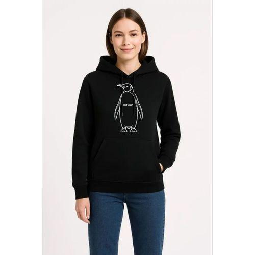 Nihilist Penguen Özel Tasarım Oversize Kapüşonlu Sweatshirt - Siyah
