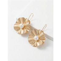 İncili Çiçek Küpe - Altın