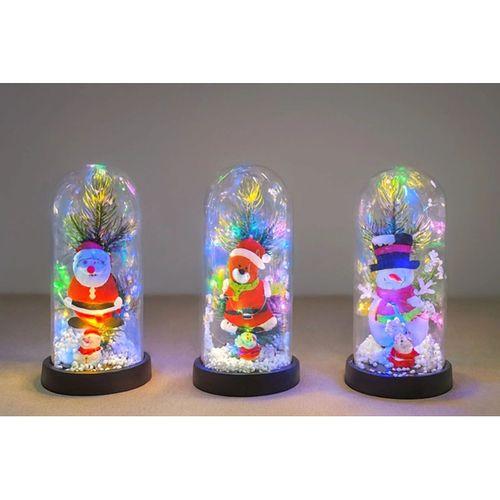 Yılbaşı Temalı Işıklı Dekoratif Cam Fanus - Model 8