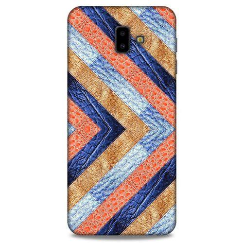 Samsung Galaxy J6 Plus Kılıf Patchwork (3) Kapak Lacivert Turuncu