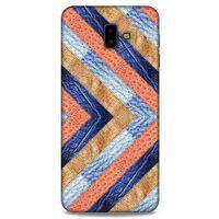 Samsung Galaxy J6 Plus Kılıf Patchwork (3) Kapak Lacivert Turuncu