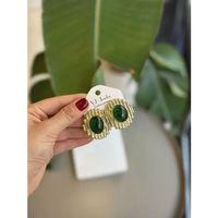 Taşlı Küpe - Yeşil