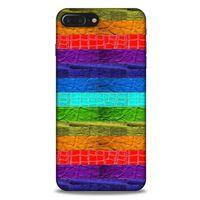 Apple Iphone 7 Plus Kılıf Patchwork (38) Neo Hybrid Kılıf Yeşil Kırmızı Mor