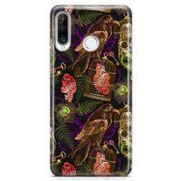 Huawei P30 Lite Kılıf Tarot Gotik Kuzgun Arka Kapak Koruma Desenli Full Koruyucu
