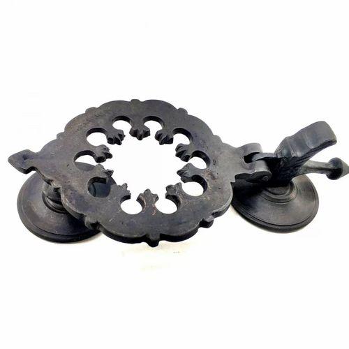 Antika Tarz Dekoratif Pirinç Osmanlı Kapı Tokmağı, Taktak - 265x75mm, Oksit