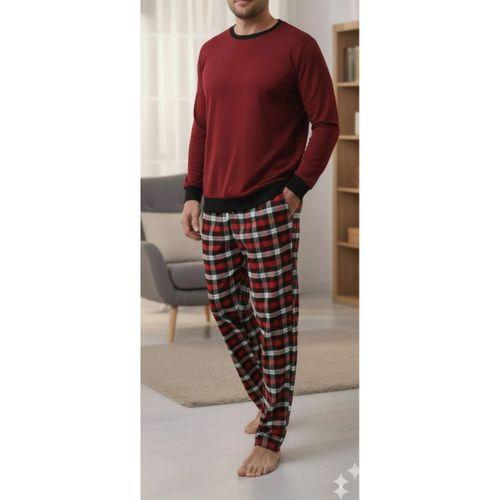 Pijalüx Battal Tek Alt Cepli Ekose Pijama