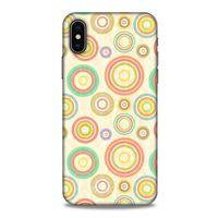 Apple iPhone XS Kılıf Pastel Renkler (29) Arka Koruma Kılıfı Kırmızı Yeşil