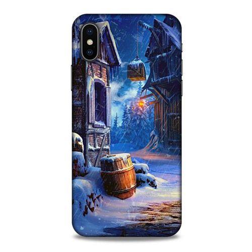 Apple Iphone X Kılıf Snowix (46) Core Armor Kılıf Kahverengi Mavi