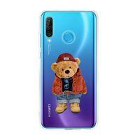 Huawei P30 Lite Teddy Bear Premium Şeffaf Silikon Kılıf