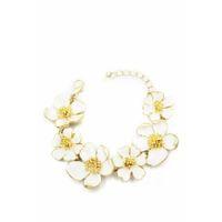 Mineli Çiçek Bileklik - Krem
