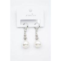 Taşlı İnci Küpe - Gümüş