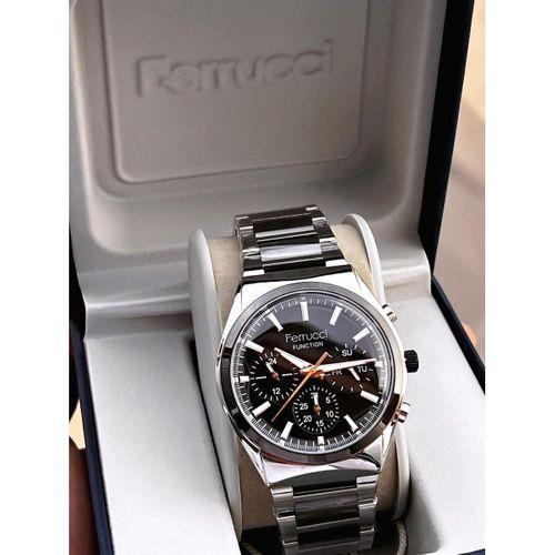 Ferrucci İç Fonksiyonları Aktif 30mt Suya Dayanıklı Çelik Kordon + Bİleklik Hediyeli Erkek Kol Saati VS.BLKT.0749