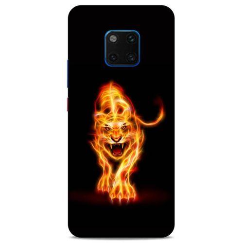 Lopard Huawei Mate 20 Pro Uyumlu Kılıf FireX (27) Tasarımlı Kılıf Ateşten Kaplan