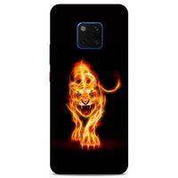 Lopard Huawei Mate 20 Pro Uyumlu Kılıf FireX (27) Tasarımlı Kılıf Ateşten Kaplan