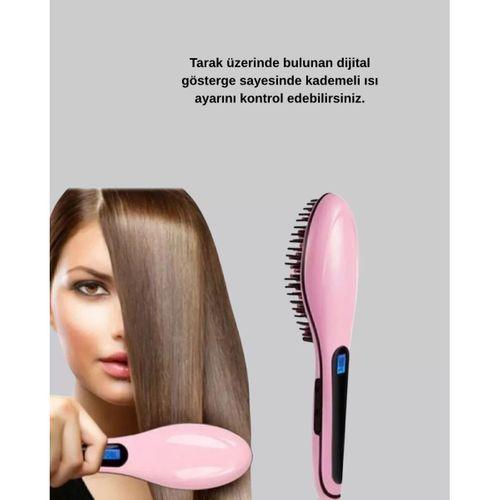 Dijital Ekranlı Seramik Saç Düzleştirici Tarak – 5 Kademeli Isı Ayarı, İyon Kontrollü