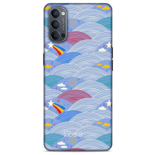 Oppo Reno 4 Kılıf Pastel Renkler (2) Kabı Mor Beyaz
