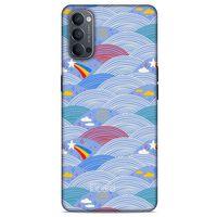 Oppo Reno 4 Kılıf Pastel Renkler (2) Kabı Mor Beyaz