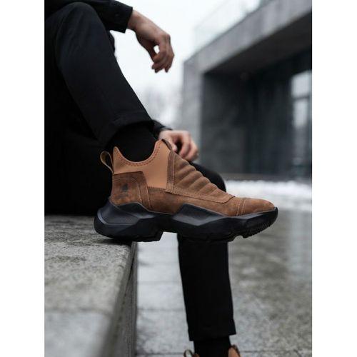 BA0401 Bağcıksız Rahat Yüksek Taban Taba Erkek Spor Yarım Bilek Bot