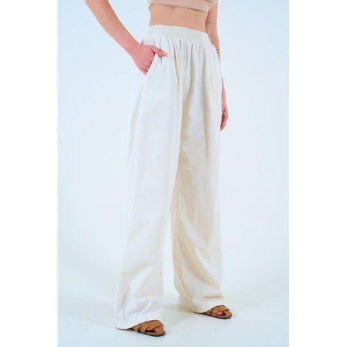Beli Lastikli Palazo Pantolon - Taş