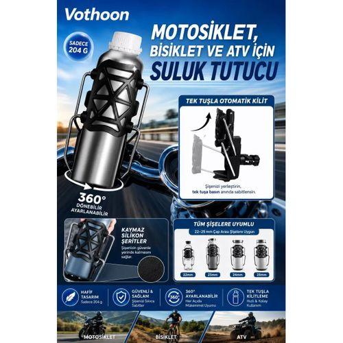 Bisiklet Motosiklet Atv Ve Scooter Uyumlu Matara Suluk Tutucu Gidon Bağlantılı Esnek Gövdeli Şişe Aparatı