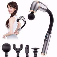 4 Farklı Başlıklı Uzun Saplı Derin Doku Masaj Tabancası, Boyun, Omuz ve Sırt için Ergonomik Saplı Çoklu Masaj Modlu Taşınabilir Masaj Aleti