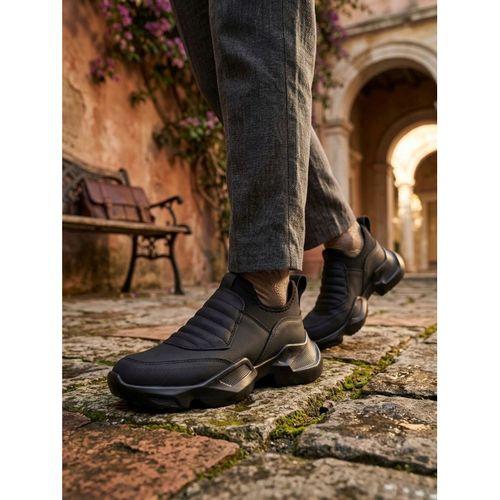 BA0402 Bağcıksız Rahat Yüksek Taban Erkek Spor Yarım Bilek Bot