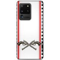 Lopard Samsung Galaxy S20 Ultra Uyumlu Kılıf Tattoo's (28) Arka Kapak Tabanca Sövmesi