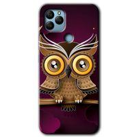 MRCİLETİSİM General Mobile GM 22 Plus Kılıf HD Desen Baskılı Arka Kapak + Temperli Cam - Owl Bird Branch