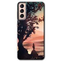 Galaxy S21 Plus Kılıf HD Desen Baskılı Arka Kapak - Yalnız Savaşcı + Kırılmaz Cam