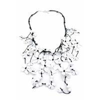 Metal Çiçek Kolye - Beyaz