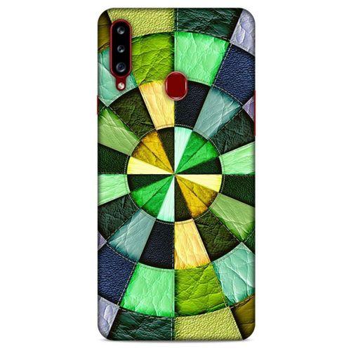Samsung Galaxy A20s Kılıf Patchwork (36) Glitter Kılıf Yeşil Tonları